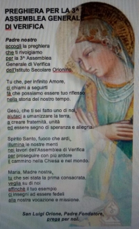 Verso l'Assemblea di verifica dell'Istituto Secolare Orionino